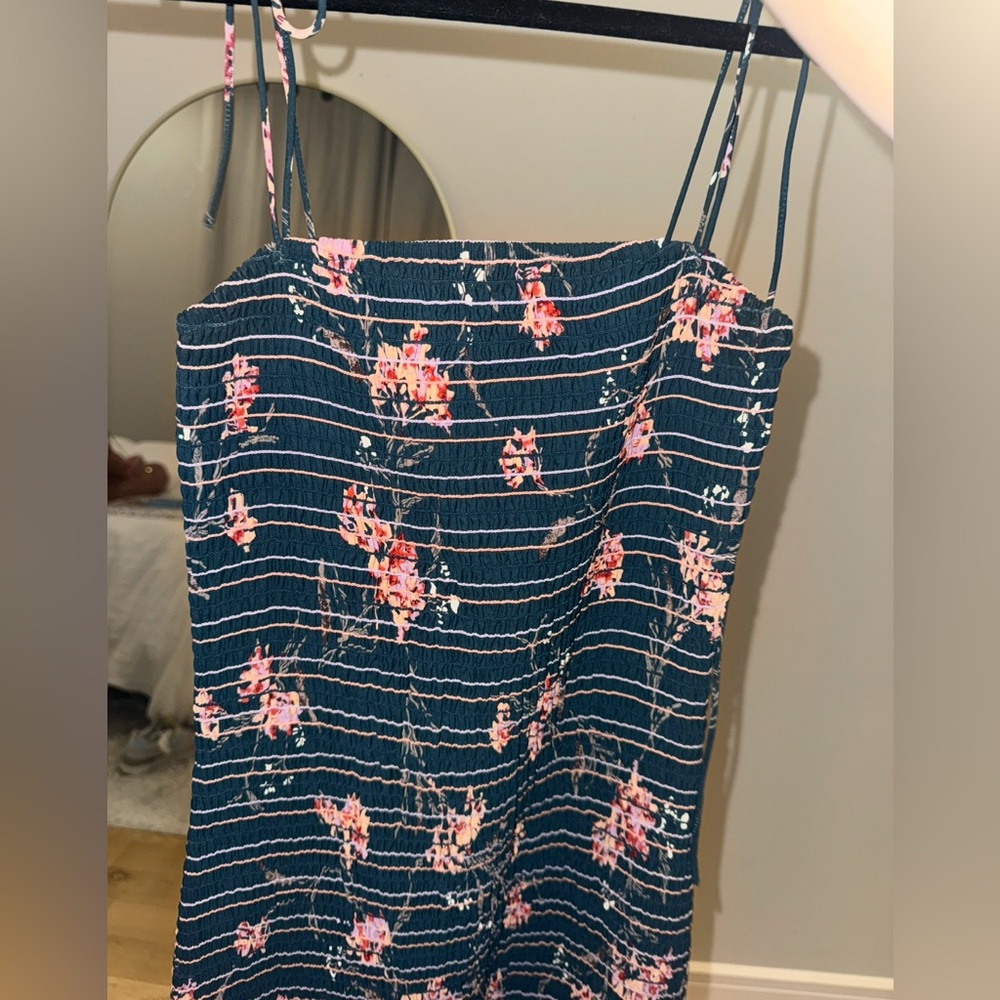 The Impeccable Pig Navy and Floral mini dress size small